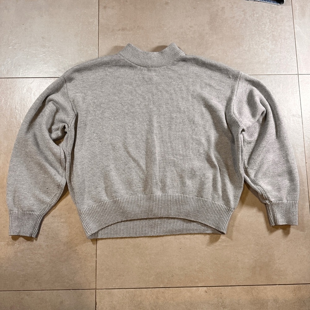 H&M Mock Neck Knit Sweater Light Beige Long‎ Sleeve Pullover Women's Size S